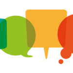 Let's talk: Farbige Sprech- und Gedankenblasen