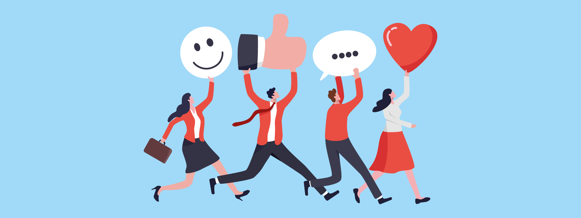 Illustration Social Media-Vernetzung